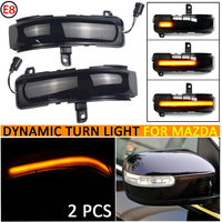 2Pcs Pour Mazda CX7 2008-2014 Pour Mazda 5 8 MPV Dynamic LED Side Mirror Blinker Flowing Light Turn Signal Indicator Lamp