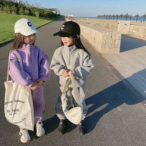 Conjunto de <span class=keywords><strong>Ropa</strong></span> Infantil Otoño 2022, Nuevo Estilo Coreano, Color Sólido, para Niñas y Niños, Camiseta de Manga Larga y Pantalón, 2 Piezas, <span class=keywords><strong>Ropa</strong></span> Casual para Niños - Product Image 3