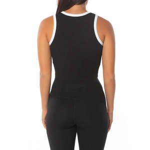 Camiseta sin mangas con diseño de colores contrastantes para mujer, Chaleco Corto ajustado de costilla personalizado de fábrica - Product Image 5