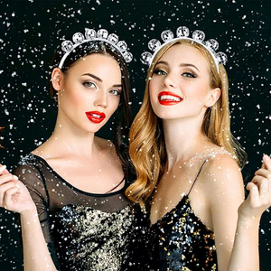 Accesorios de Fiesta de Pascua <span class=keywords><strong>Vintage</strong></span> al por Mayor, Diadema de Bola de Discoteca de Cristal Hecha a Mano, Plateada, para Mujeres, Decoración de Fiesta - Product Image 2