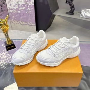 Zapatillas Deportivas Retro Blancas para Hombre, Diseño Chunky, Combinación de Malla y Cuero, Cordones, Suela Gruesa, Estilo Deportivo, Moda Primavera, Atlético, Lujoso, para Parejas - Product Image 1