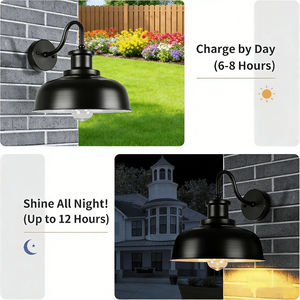 Lampes solaires d'extérieur Alecter Solar APH-L138, lampes de grange solaires, IP65, étanches, vintage, en métal, LED 4100K, blanc neutre, appliques murales pour garage - Product Image 4