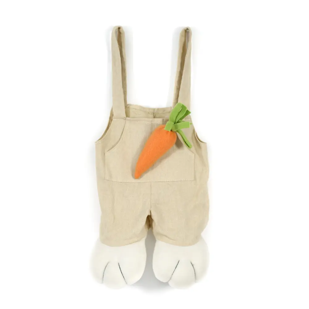 Wholesale easter bunny carrot decorative bags 8*13'' lovely hand easter gift bags soft cloth candy bags for kids easter decor