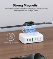 Chargeur de bureau sans fil Source Factory HNT 125W 3C3A 6 ports avec câble d'extension CA de 1,5 m, station de charge USB-C rapide multi-ports