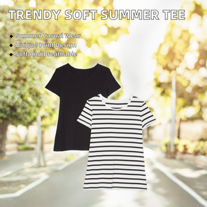 โรงงานผลิตเสื้อยืดผู้หญิงแฟชั่นฤดูร้อนสั่งทำขายส่ง เนื้อผ้านุ่ม ระบายอากาศได้ดี สวมใส่สบาย พิมพ์ลายสร้างสรรค์ โพลีเอสเตอร์ ผ้าไม่ทอ - Product Image 2