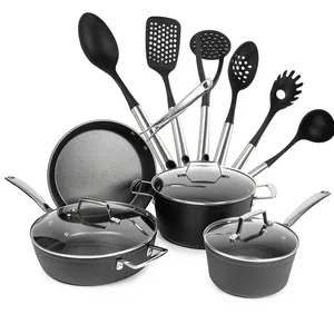 13pcs Kitchen Include Utensils Titanium Non-stick Coating Cheap Non Stick Cookware Set Kitchenware