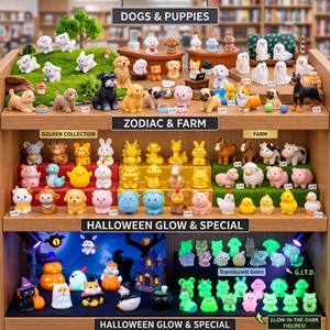 3D Mini Resin Dog Animal Glowing Luminous Figurine Halloween Accessories Miniature Holiday Display <strong>Winter</strong> <strong>Wonderland</strong> Scene <strong>Decor</strong> - Product Image 4