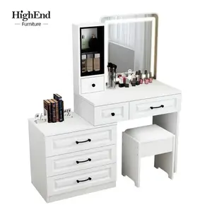 Affordable price Home furniture wooden dressing table Thickened support plate profession makeup desk with drawer