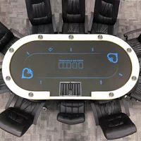 Table de poker en bois de luxe Bby Mesa De Poker avec éclairage LED, tables de jeu, table de poker Texas Holden, Pokertafel, fournisseur unique