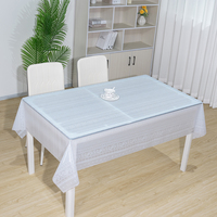 Nappe de table transparente réutilisable en PVC avec dentelle, résistante aux rayures et imperméable, pour table à manger et table basse
