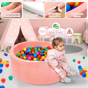 Bán Buôn New Màu Hồng Vòng Kiddie Playpen Bóng Hồ Bơi Trẻ Em Mềm Nhung Trong Nhà Ngoài Trời Trò Chơi Hồ Bơi Bé Bộ Nhớ Bọt Bóng <span class=keywords><strong>Pit</strong></span> - Product Image 3