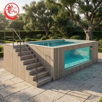 Luxuriöse Mosaikfliesen Jacuzzi Spa Outdoor Gartenhaus Tauchbecken Aufstellpool Fiberglas Vorgefertigter Container-Pool