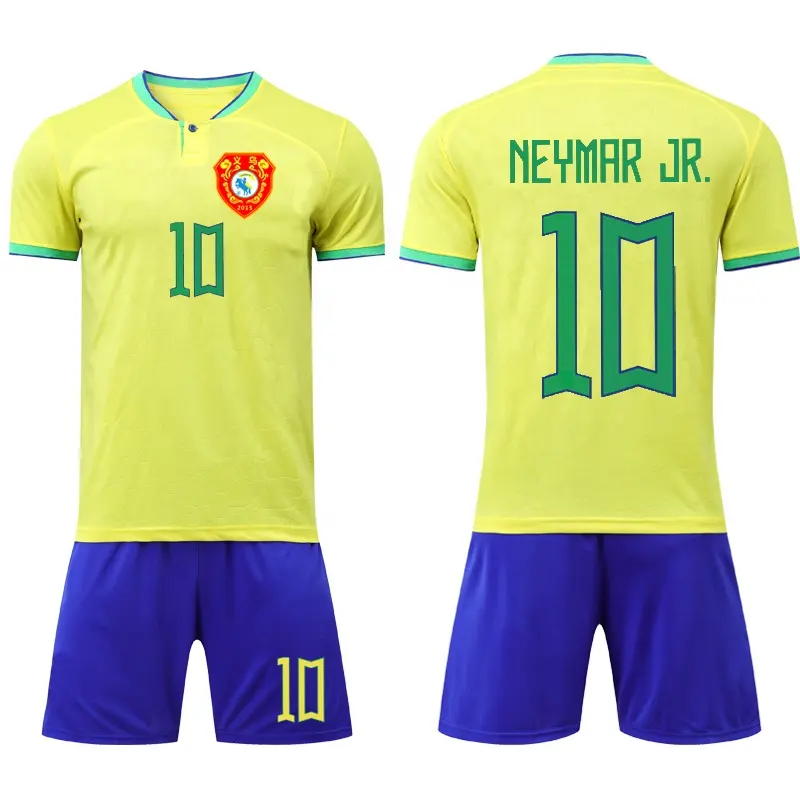 Camiseta de fútbol barata para niños, uniforme de equipo nacional de Brasil, 2022, nuevo estilo, 2023