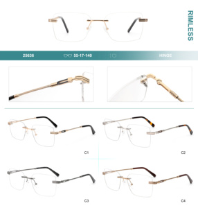 نظارات كمبيوتر معدنية مضادة للضوء الأزرق بتصميم ماسي للحماية من الإجهاد، خفيفة الوزن ومريحة بدون إطار - Product Image 6