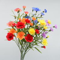 Meilleures ventes : Branche de fleurs artificielles décoratives à têtes multiples et petit diamètre, type œillets, pour décoration de mariage et de Noël, vente en gros