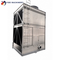 Système de refroidissement par eau de 120 CV avec tour de refroidissement carrée industrielle en PRV pour usine de boissons gazeuses, économie d'eau, anti-corrosion