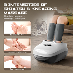 Amasado eléctrico acupresión circulación sanguínea inalámbrico profesional pie pierna masaje compresión máquina calentada para diabéticos - Product Image 6