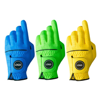 Guante de golf personalizado de fábrica al por mayor, guantes de golf de cuero Carbretta sintético personalizados, guante de golf con logotipo en blanco