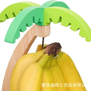 Soporte de Madera para Plátanos con Forma de Cocotero, Organizador de Frutas para Escritorio, Pieza Única - Product Image 5
