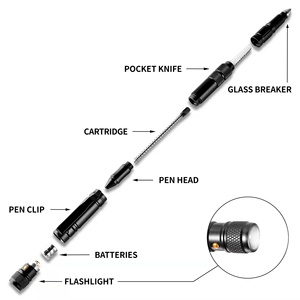 Herramienta de escape y defensa personal para coche, bolígrafo de metal negro con punta de acero de tungsteno, dispositivo antilobo, regalo de negocios para mujer, herramienta transfronteriza - Product Image 5