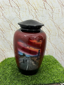 Highway NH, urna conmemorativa de aluminio impresa para adultos, suministro de cremación de Metal de latón de estilo americano para cenizas, suministros funerarios - Product Image 3