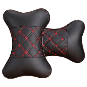 Car Headrest <b>Neck</b> Support <b>Pillow</b> Pu Leather Quilted Design For All Seasons Universal Fit - Product Image 4
