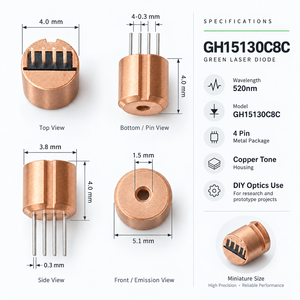 Module de <span class=keywords><strong>diode</strong></span> laser verte ZhonNa 520nm 35mW, projecteur KTV, éclairage ambiant, pièces et accessoires d'équipement laser optique DIY GH15130C8C - Product Image 3