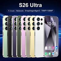 Nouveau Smartphone Original S26 Ultra 5G Double SIM 2025, 22 Go + 2 To, Charge Rapide 100W, Android 14 HD, Decacore, 108 MP, Reconnaissance Faciale, Écran OLED