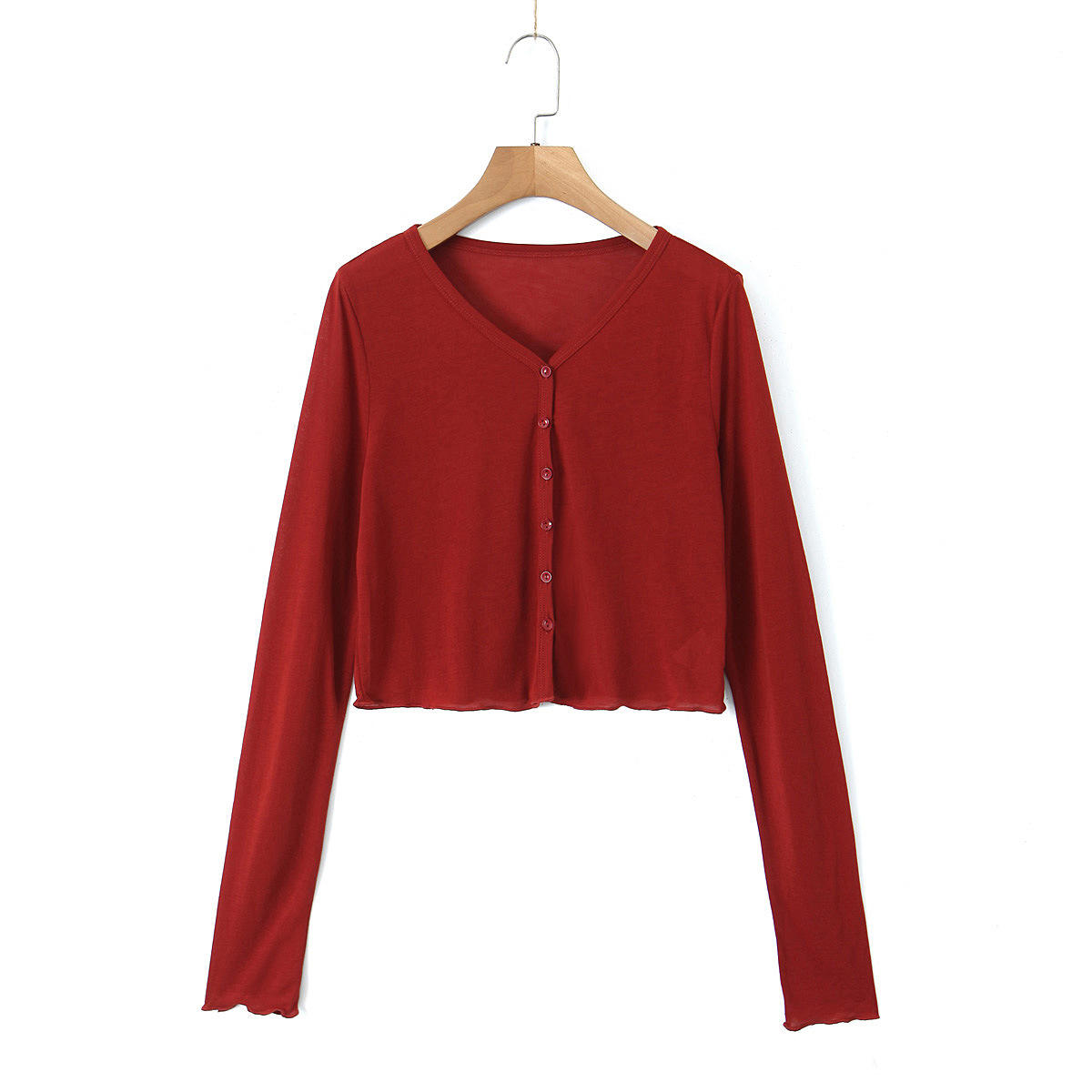 เสื้อคาร์ดิแกนสีแดงมะเขือเทศ