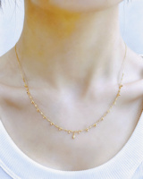Collar de Oro Sólido de 18K AU750 para Mujer, Cadena Delicada Ajustable para Clavícula, Múltiples Estilos, Joyería Fina Personalizable, Regalo