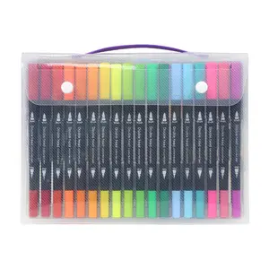 艺术水基120颜色双尖着色毛笔记号笔细笔书法素描着色
