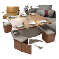 Table basse multifonctionnelle réglable en hauteur, table à manger avec chaises, mobile pour le salon