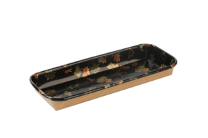 Bandeja de Papel Kraft para <span class=keywords><strong>Sushi</strong></span> SM7-1102 <span class=keywords><strong>Sakura</strong></span> y Marrón, Impresa a Medida, Precio Económico, Venta al por Mayor de Fábrica, con Tapa de PET para Comida Rápida - Product Image 2