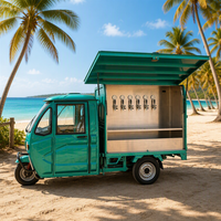 Tricycle électrique mobile pour la vente ambulante, distributeur de bière, chariot alimentaire avec 6 robinets, comptoir en acier inoxydable, fabrication OEM personnalisée, directement de l'usine