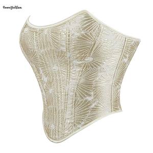 Corsetto 90% in poliestere 10% elastan in oro S-xxxl Vintage con Top ritagliato a forma di girasole motivo floreale con cerniera - Product Image 2