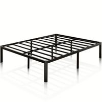 Nouvelle conception, montage facile, cadre de lit réglable Twin XL de 16 pouces, aucun sommier tapissier nécessaire, métal robuste noir, convertible, utilisation scolaire