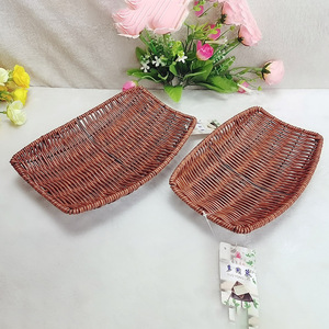 Oval Plastic Woven <b>Basket</b> With Handles Size M For Food Storage And Serving Snack Dessert <b>Bread</b> Fruit Bowl - Product Image 2