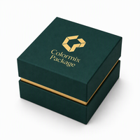 Boîte d'emballage de montre verte de luxe, logo personnalisé, boîte à fond et couvercle pour hommes et femmes