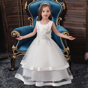 Noble princesse robe de mariage fille grosse fille rouge petite robe anniversaire fleur robe 8 ans - Product Image 1