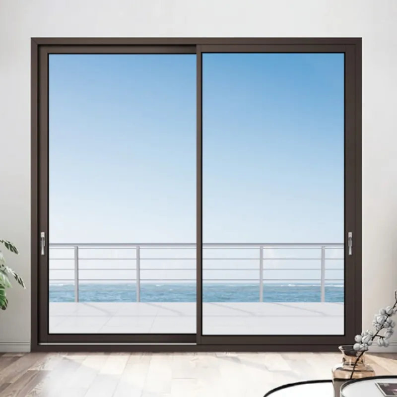 Minimalist high-quality sliding double triple glass door slides outside aluminum sliding doors for home