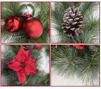 Guirlande de Noël de pays de décorations d'intérieur extérieures de luxe pour escaliers, utilisation de porte d'entrée