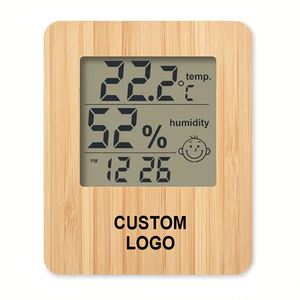 High Quality OME Logo <b>Electronic</b> Wooden Multifunctional Temperature and Humidity Display Battery Bamboo Digital Alarm Clock - Product Image 1