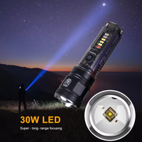 Lampe torche LED Foxhawk 1000 lumens, lumières clignotantes rouge et bleue, rechargeable 3 heures, 3,7 V, indice IP65, garantie 5 ans, ABS, pour situations d'urgence