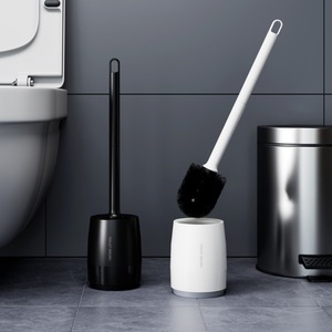 Plastic Toilet <b>Brush</b> with Base Set Household No Dead Corner Toilet <b>Brush</b> Nylon Hair Bathroom Cleaning <b>Brush</b> - Product Image 1