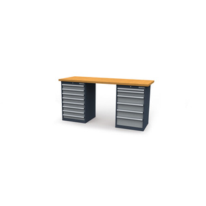 Banco da lavoro in multiplex oliato 2000x600 mm con 2 basi armadio - Product Image 1