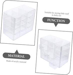 Wholesale 12 <b>Drawers</b> Deskrop <b>Organizer</b> Acrylic Case Transparent <b>Plastic</b> Storage Box for Jewelry Cosmetic DIY Crafts Office - Product Image 2