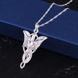 WOWEI Offre Spéciale à la mode Seigneur des anneaux étoile du soir elfe princesse argent plaqué alliage cristal collier pour femmes bijoux cadeau - Product Image 2