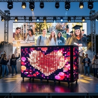 Cabine DJ pliable LED pleine couleur P2.604 pour comptoir de bar, décoration d'événements de mariage, fond de scène de boîte de nuit