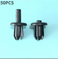 Nouvelles attaches à rivets extensibles en nylon noir haute résistance, type poussoir, longueur de tige 16,5 mm, lot de 50 pièces, pour pare-chocs et ailes automobiles