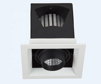 Tête de grille simple rectangulaire plafond carré encastré AR111 plafonnier LED réglable en aluminium moulé sous pression 20W
